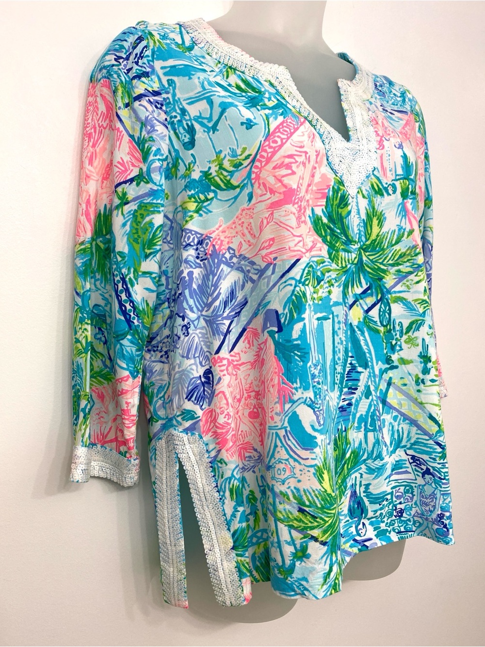 Lilly Pulitzer Renato Tunic Bohemian Queen 60th Anniversary Sequin M